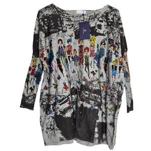 Ellazhu Grey 3/4 Sleeves Women's Shirt NWT